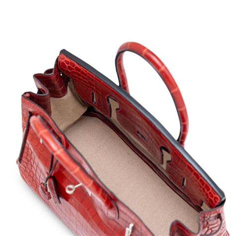 Hermès Rouge H Matte Niloticus Crocodile Birkin 30 Brushed 